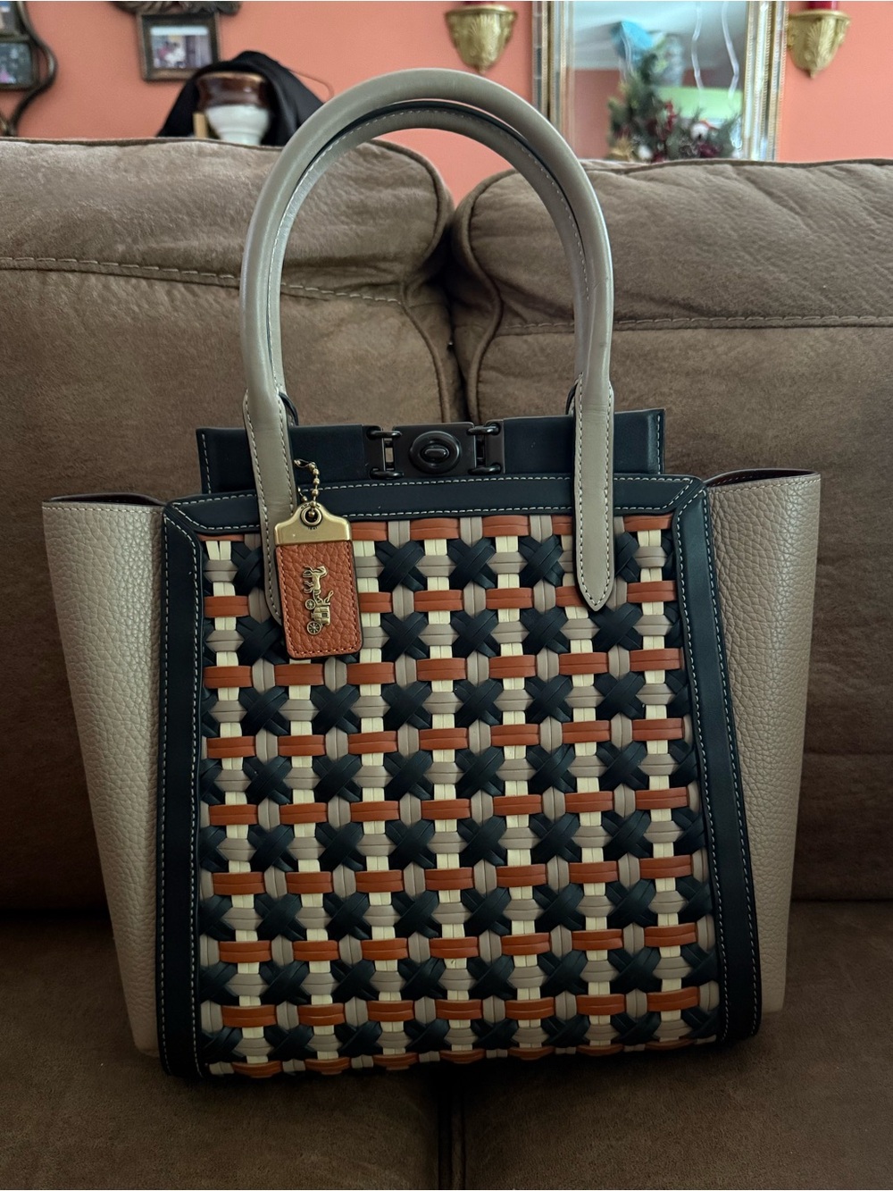 Coach Troupe Bag With Weaved Leather